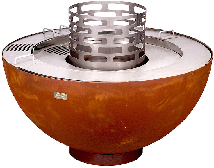 NOUVEL Fireball PRO 100 - Barbecue et foyer (Morron/Argent)