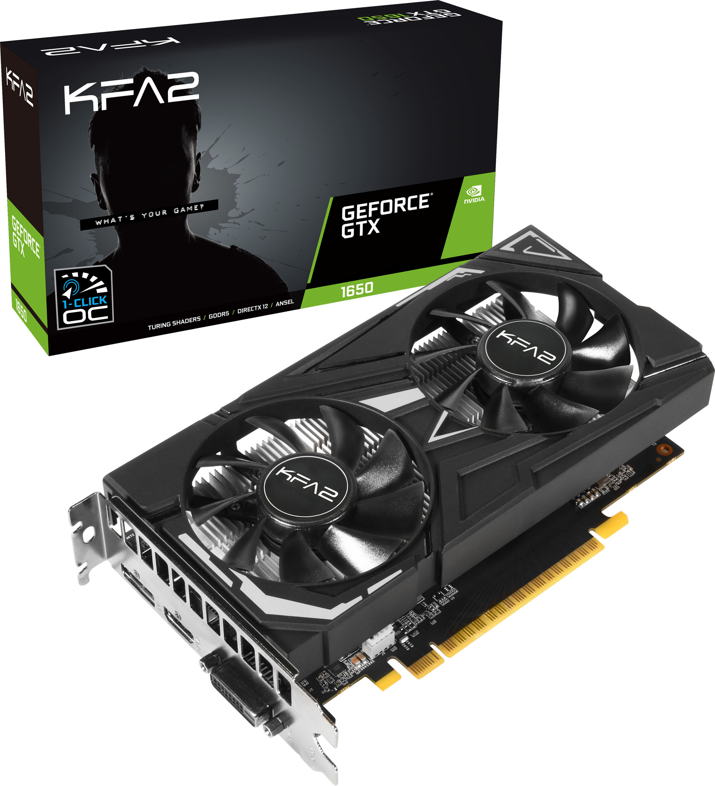 KFA2 GeForce® GTX 1650 EX OC 4GB (65SQH8DS08EK) (NVIDIA, Grafikkarte)