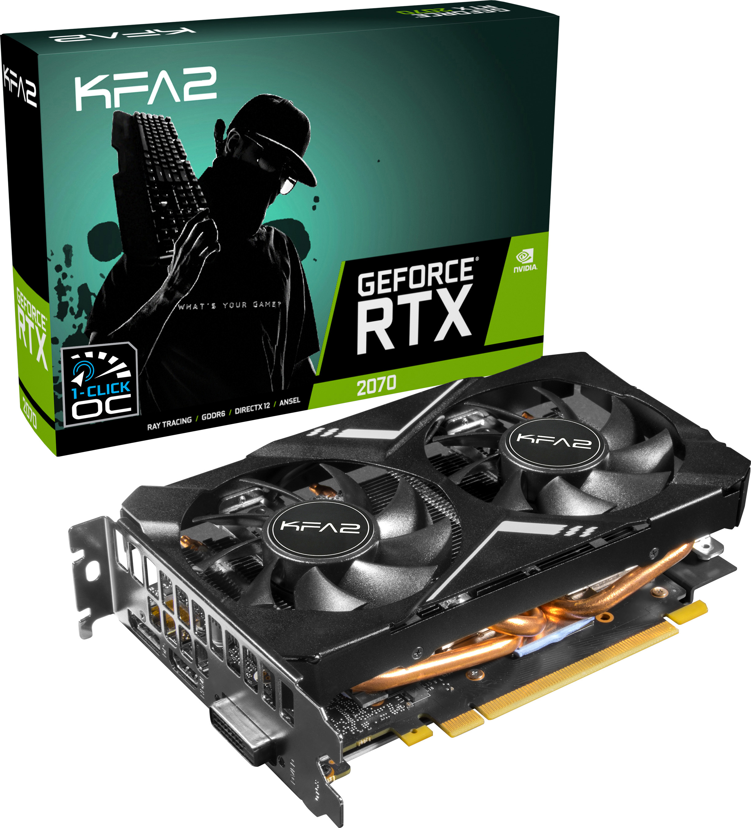 KFA2 GeForce RTX™ 2070 Mini OC 8GB (27NSL6HP09BK) (NVIDIA, Grafikkarte)