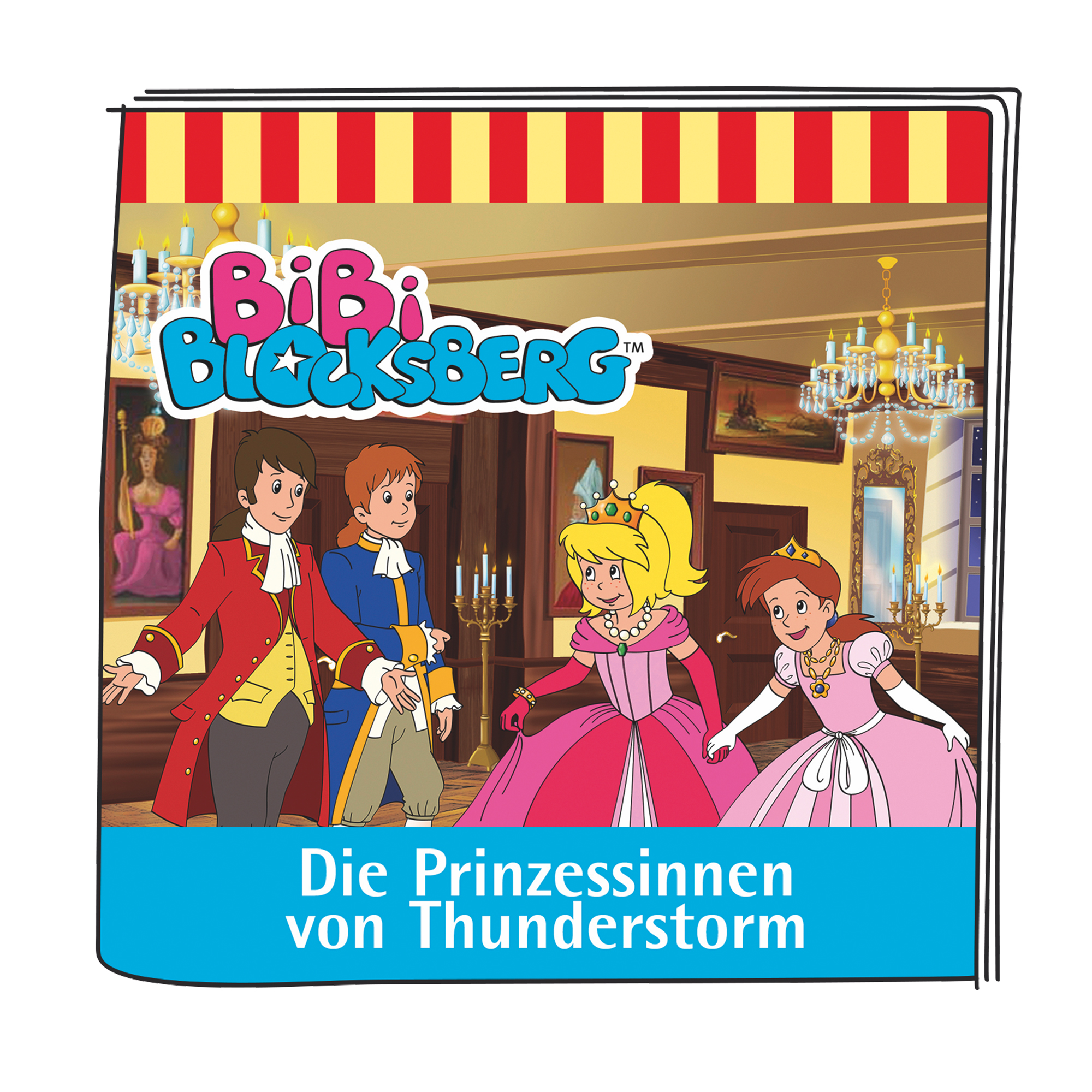 Animiertes Bild des Bibi Blocksberg Covers. Mit Charakteren und Titel. Weißer Hintergrund.