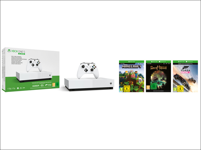 MICROSOFT Xbox One S 1TB - All Digital Edition [Konsole ohne optisches Laufwerk]
