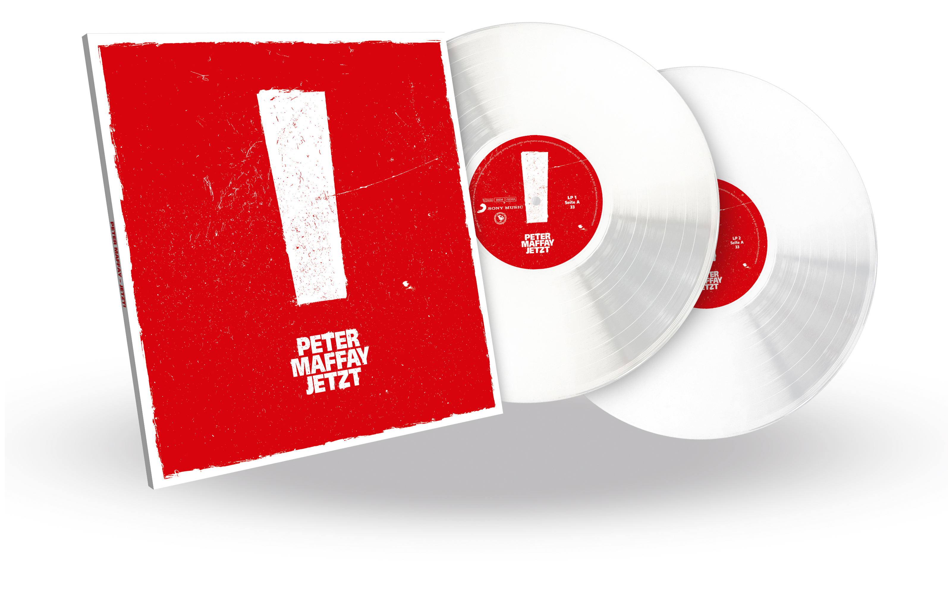 Peter Maffay Vinyl-Schallplatten-Albumcover. Roter Hintergrund mit großem weißem 'I' und Albumtitel.