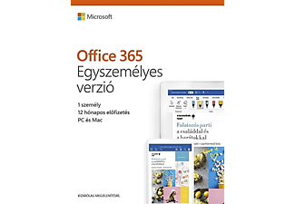 Office 365 Egyszemélyes verzió (1 felhasználó, 1 év) (Multiplatform)