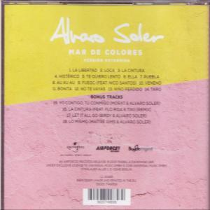 Die Rückseite des Albums 'Mar de Colores' von Alvaro Soler, mit Titelliste und Credits.