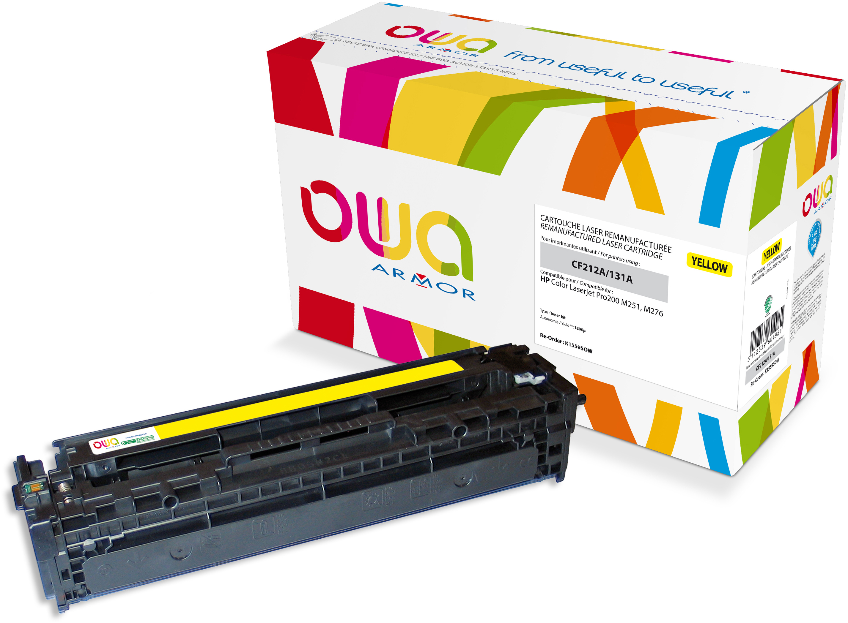 OWA K15595OW Toner Gelb CANON 131A 131A 131A, (HP 731Y) A, YELLOW, Y, CF NO B 6269B002AA, 212 002, 6269 NO 131A 731Y, CRG CF212A, NO Y, 131A