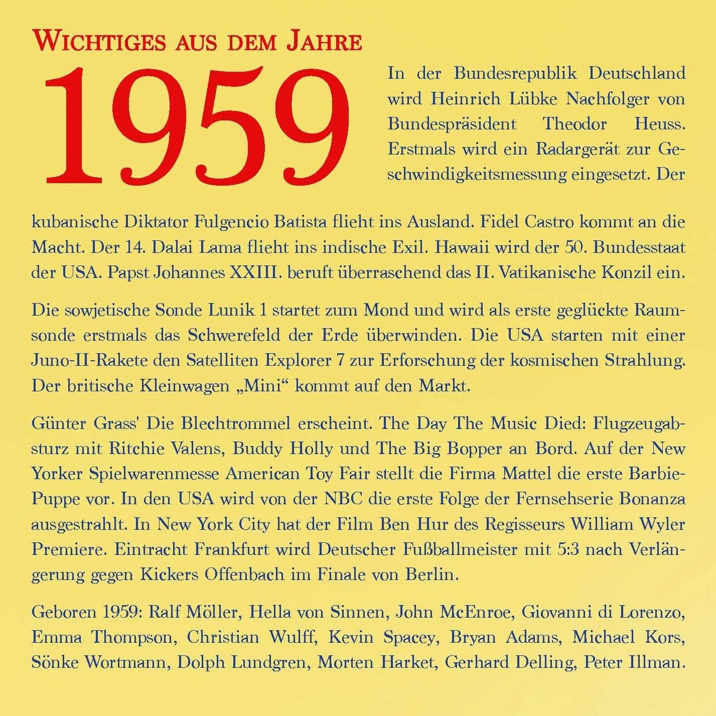 VARIOUS - OHRWÜRMER - DIE HITS 1959  - (CD)