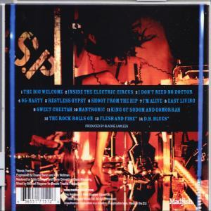 Rückseite einer CD mit Titelliste, Bandname und anderen Details.