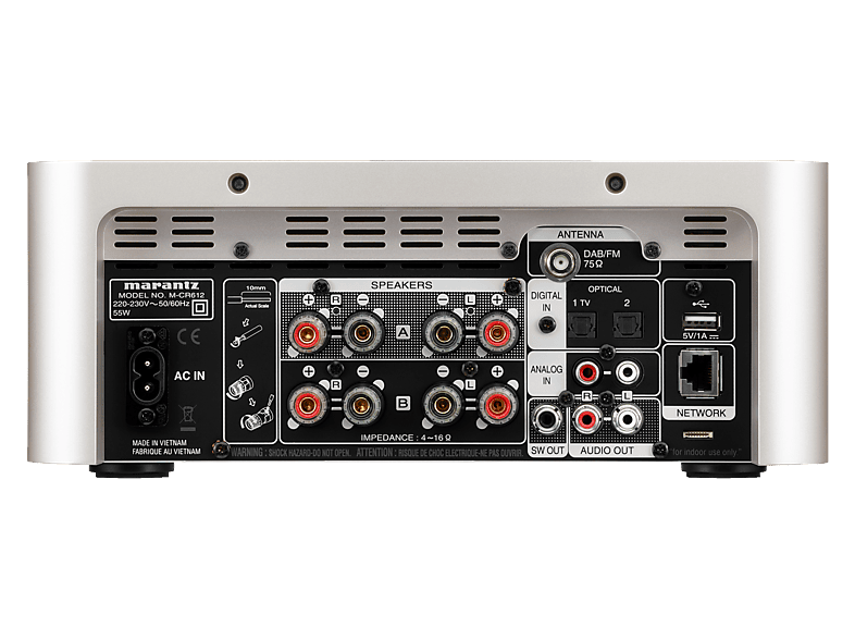 Marantz M-CR612 Melody X Streaming CD Receiver, Silber/Gold