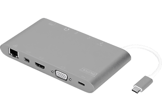 DIGITUS DA-70875 USB Type-C™ USB Docking Station, Grau