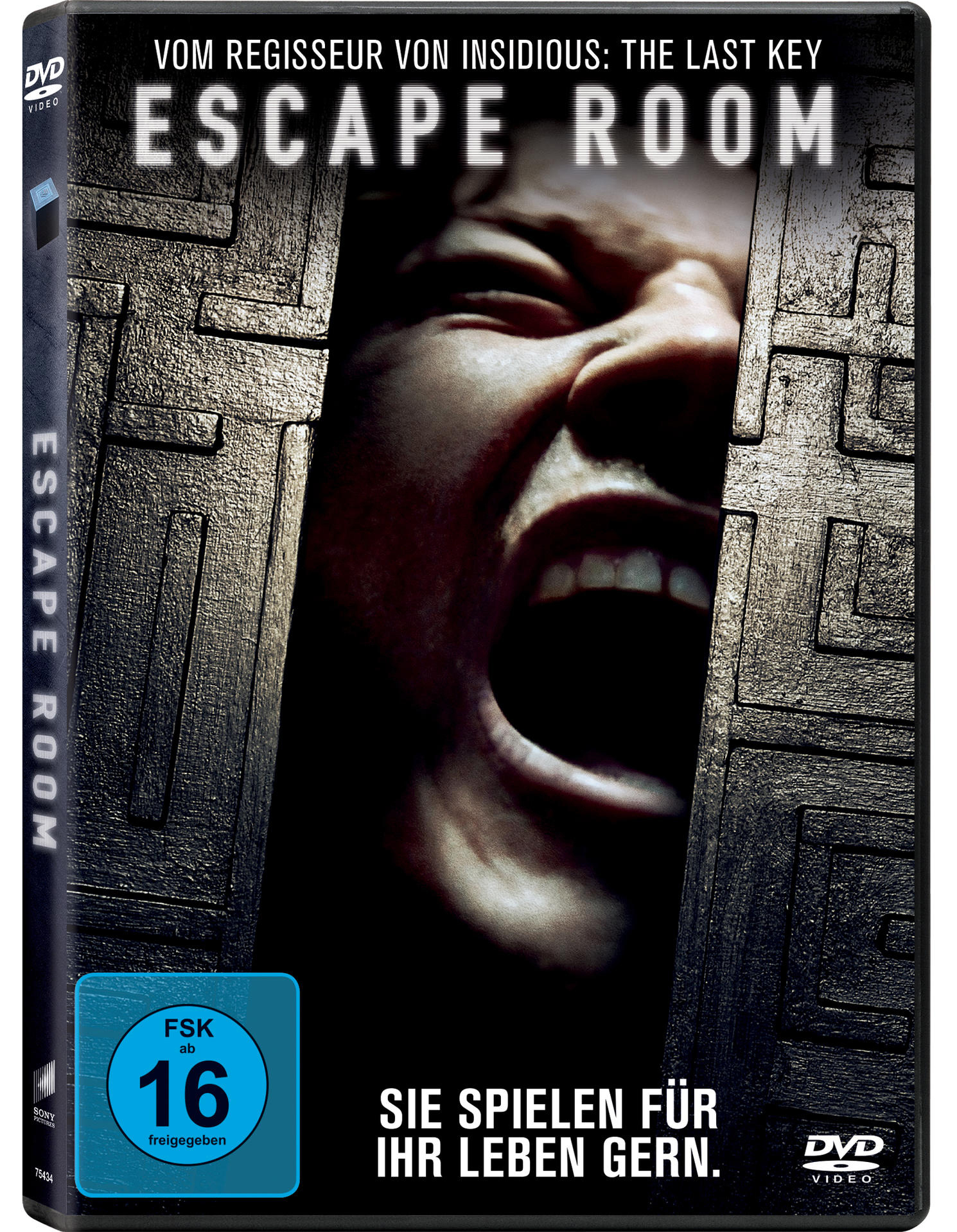 DVD-Cover. In der Mitte ist ein schreiendes Gesicht. Der Filmtitel steht oben.