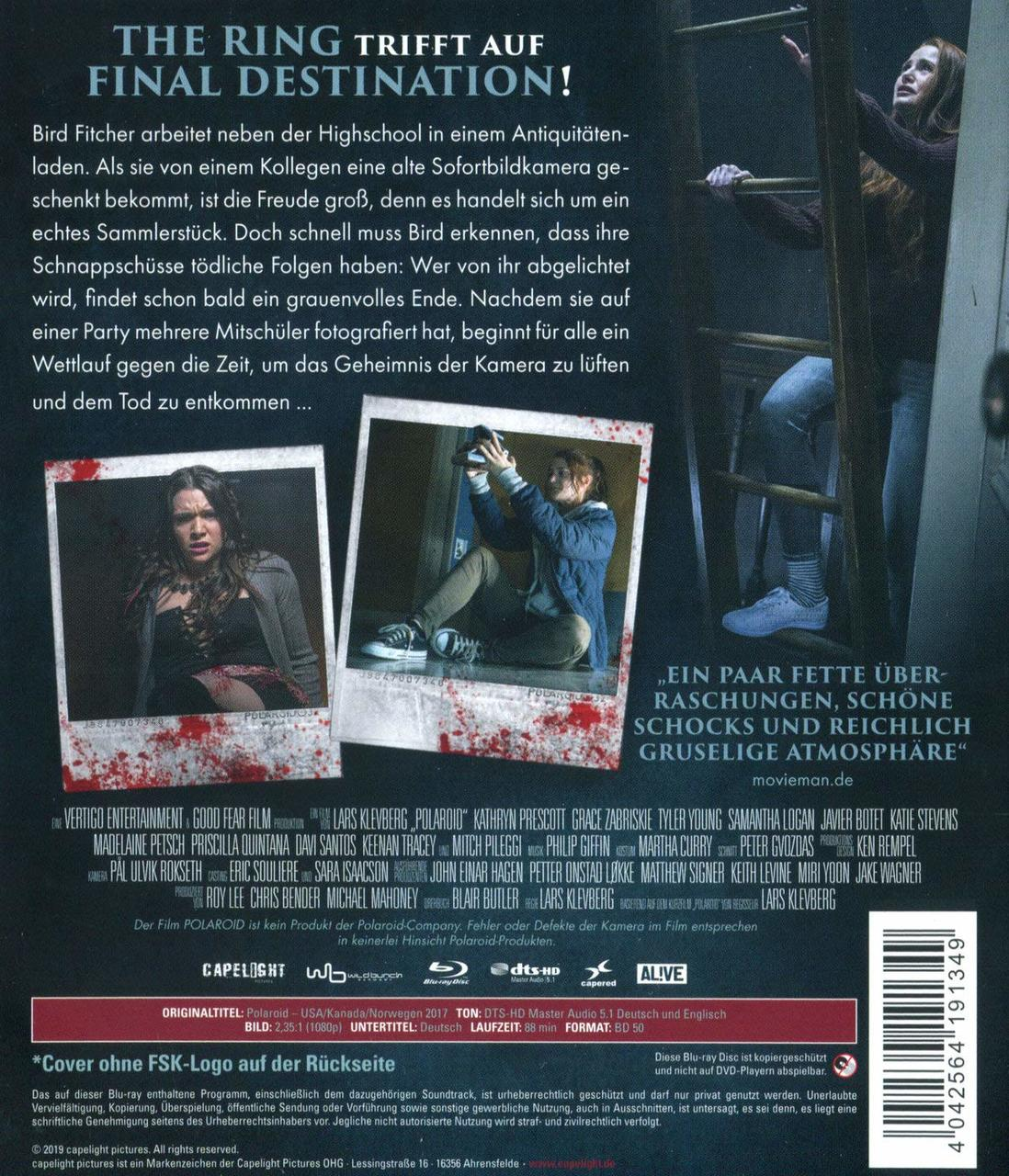 DVD-Cover für einen Horrorfilm, mit Bildern eines Mädchens und einer Frau in Not.
