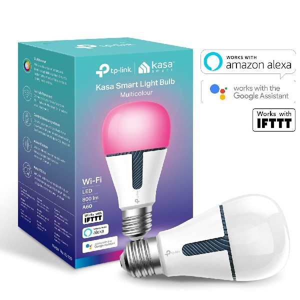 Bombilla - TP-Link KL130, E27, A60, Wi-Fi, LED, Multicolor