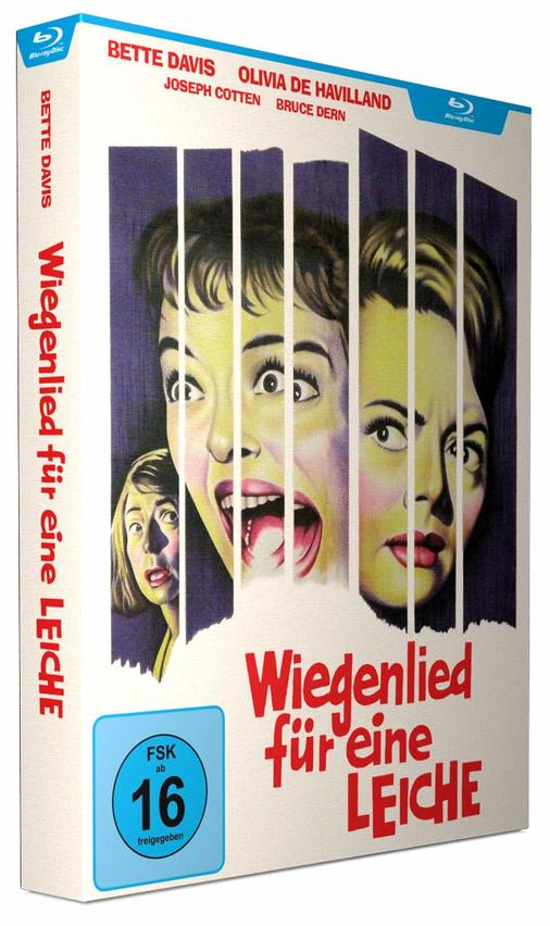 Filmcover mit drei Gesichtern von Frauen. Der Titel ist auf Deutsch. Der Film ist eine Blu-ray.