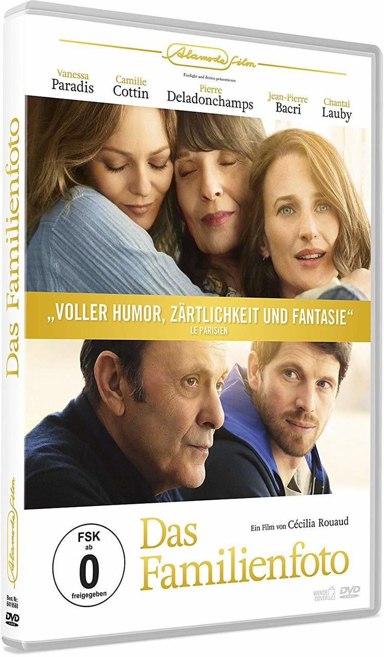 Film-DVD-Cover mit vier Frauen und zwei Männern. Der Titel lautet 'Das Familienfoto'.