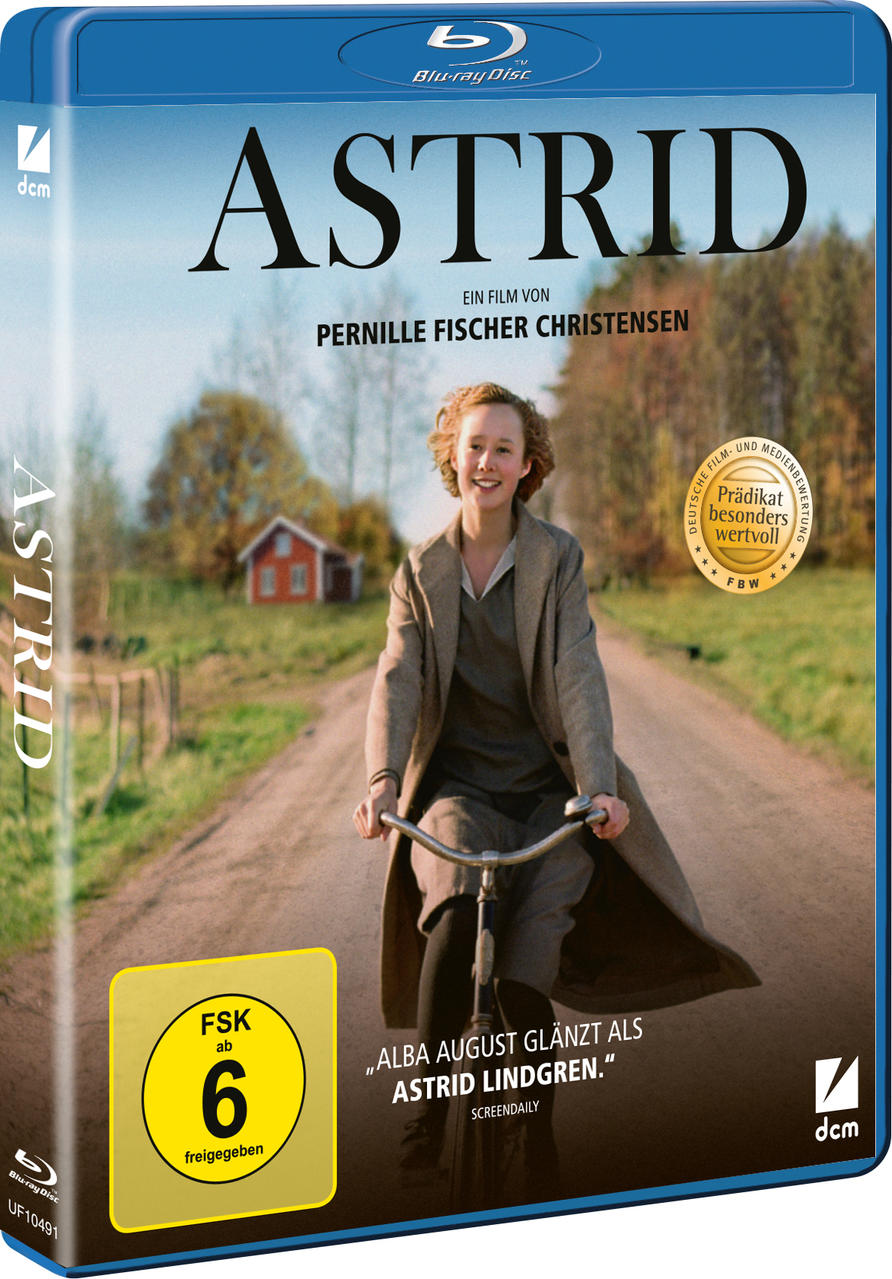 DVD-Cover einer Frau auf einem Fahrrad auf einer Straße. Titel ist 'ASTRID'.