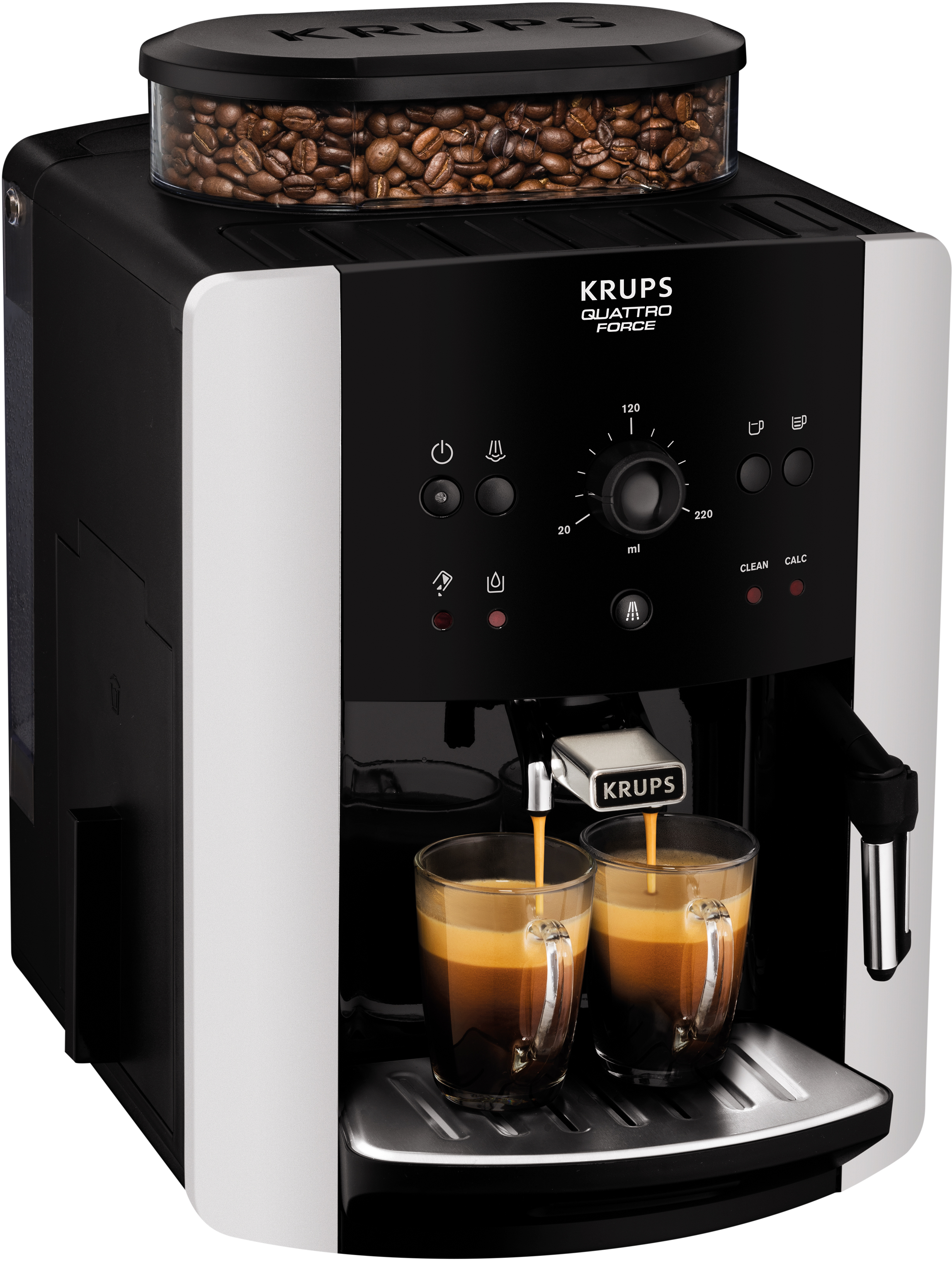 KRUPS EA8118 Arabica Quattro Force Kaffeevollautomat Schwarz/Silber