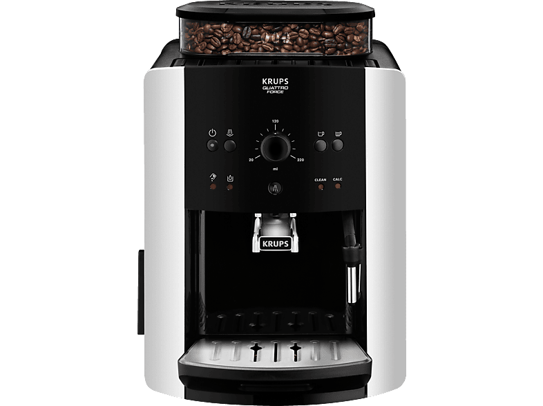 KRUPS EA8118 Quattro Schwarz/Silber Arabica Kaffeevollautomat Force