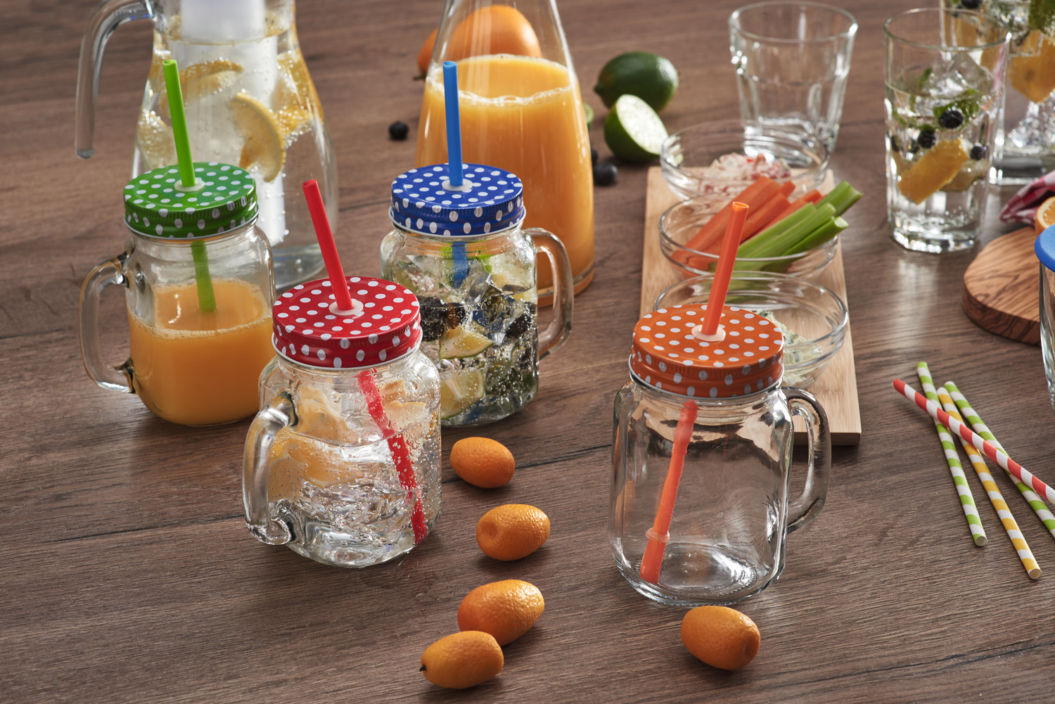 MONTANA 057271 Becher-Set Rot/Orange/Transparent