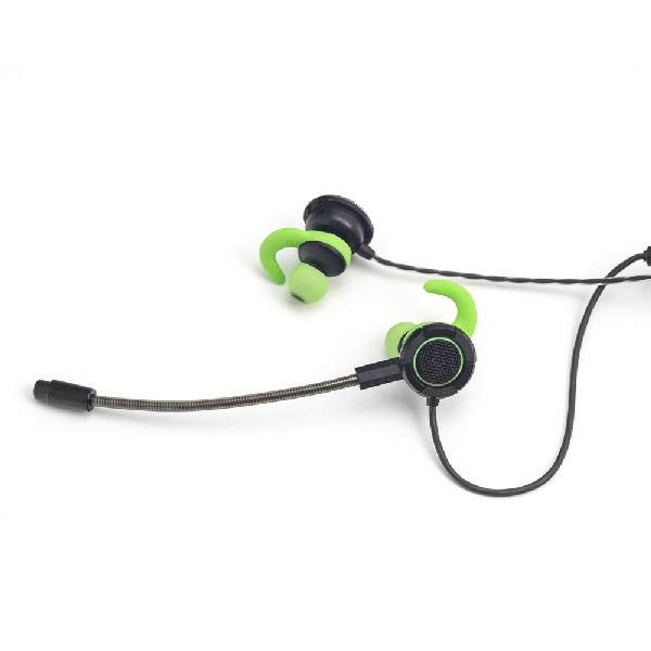 Auriculares gaming - Woxter Gamer Bud Green, In-Ear, Micrófono desmontable, Conector de 3.5 mm