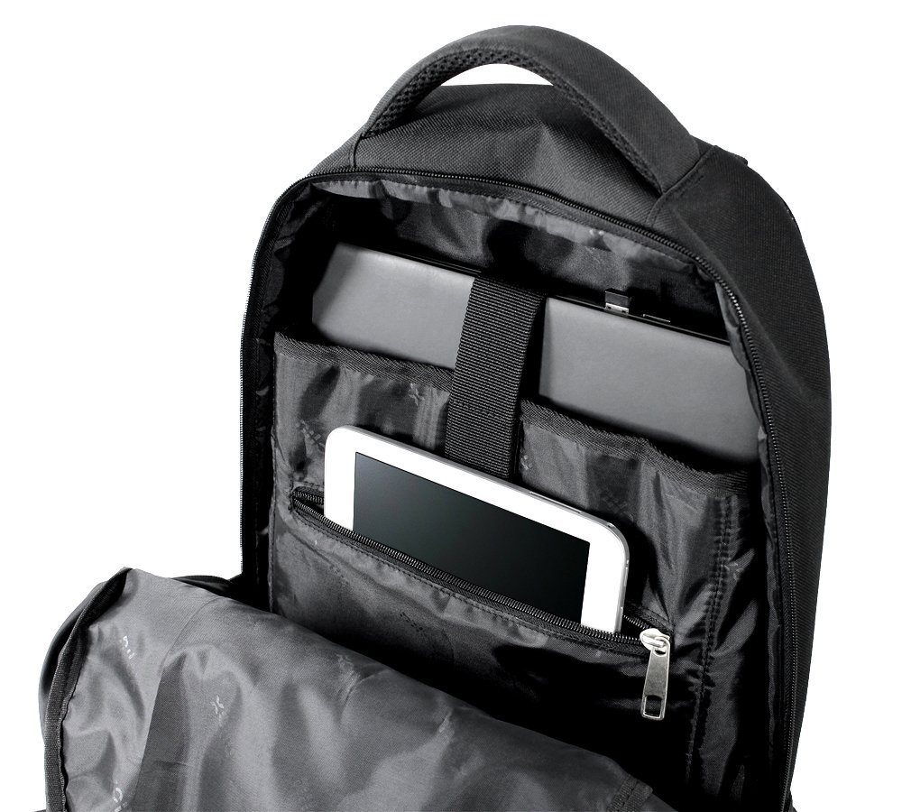 Mochila - Nilox NXEDBCK0003, Para portátil 15.6", 22 L, Negro