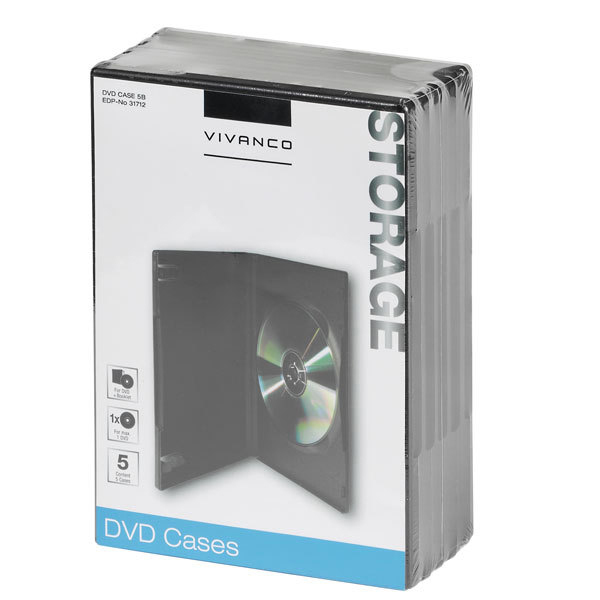 VIVANCO DVD Case Archivierung/ Aufbewahrung DVDs Schwarz