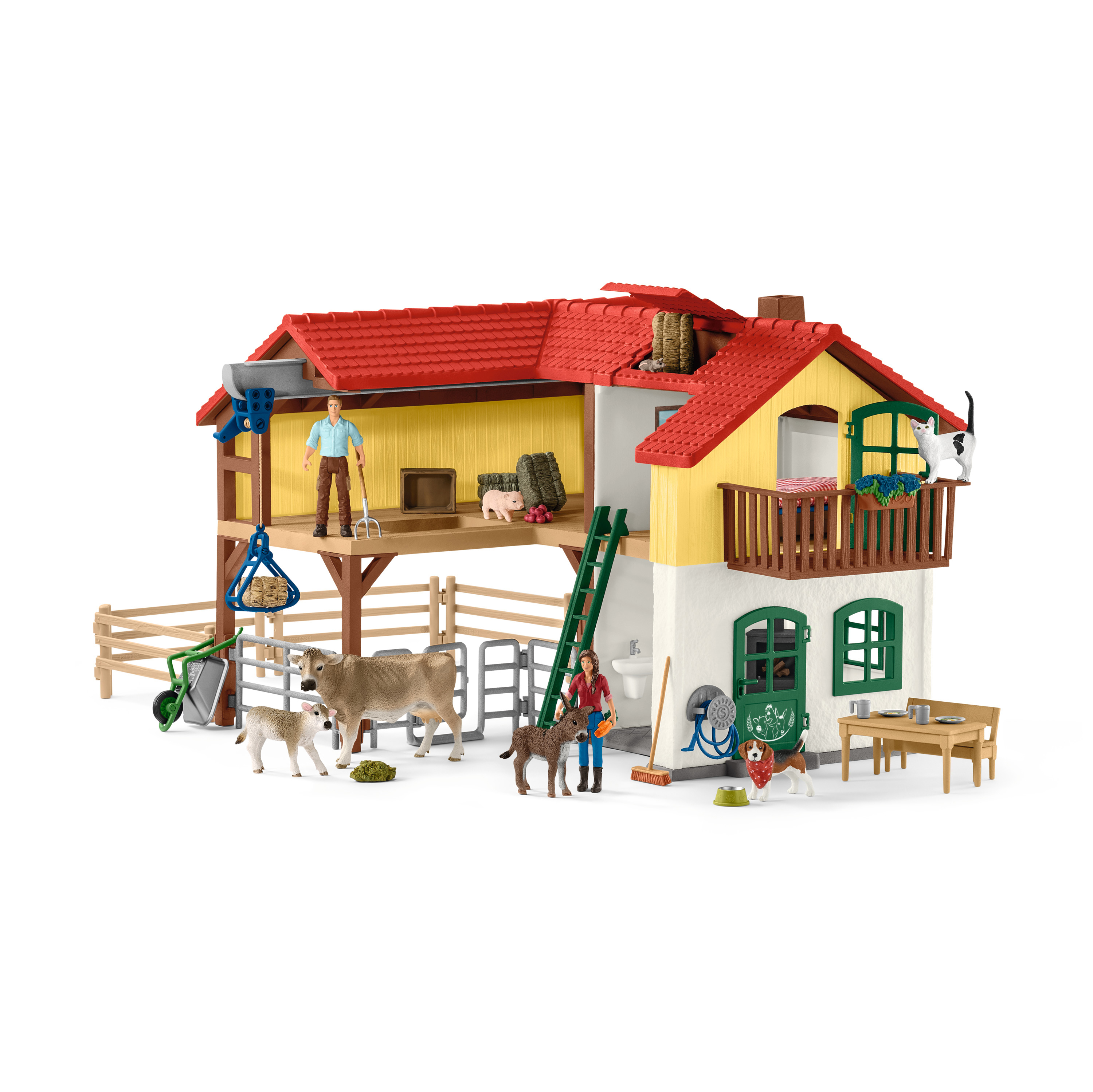 SCHLEICH Bauernhaus mit Stall und Tieren Bauernhaus Mehrfarbig