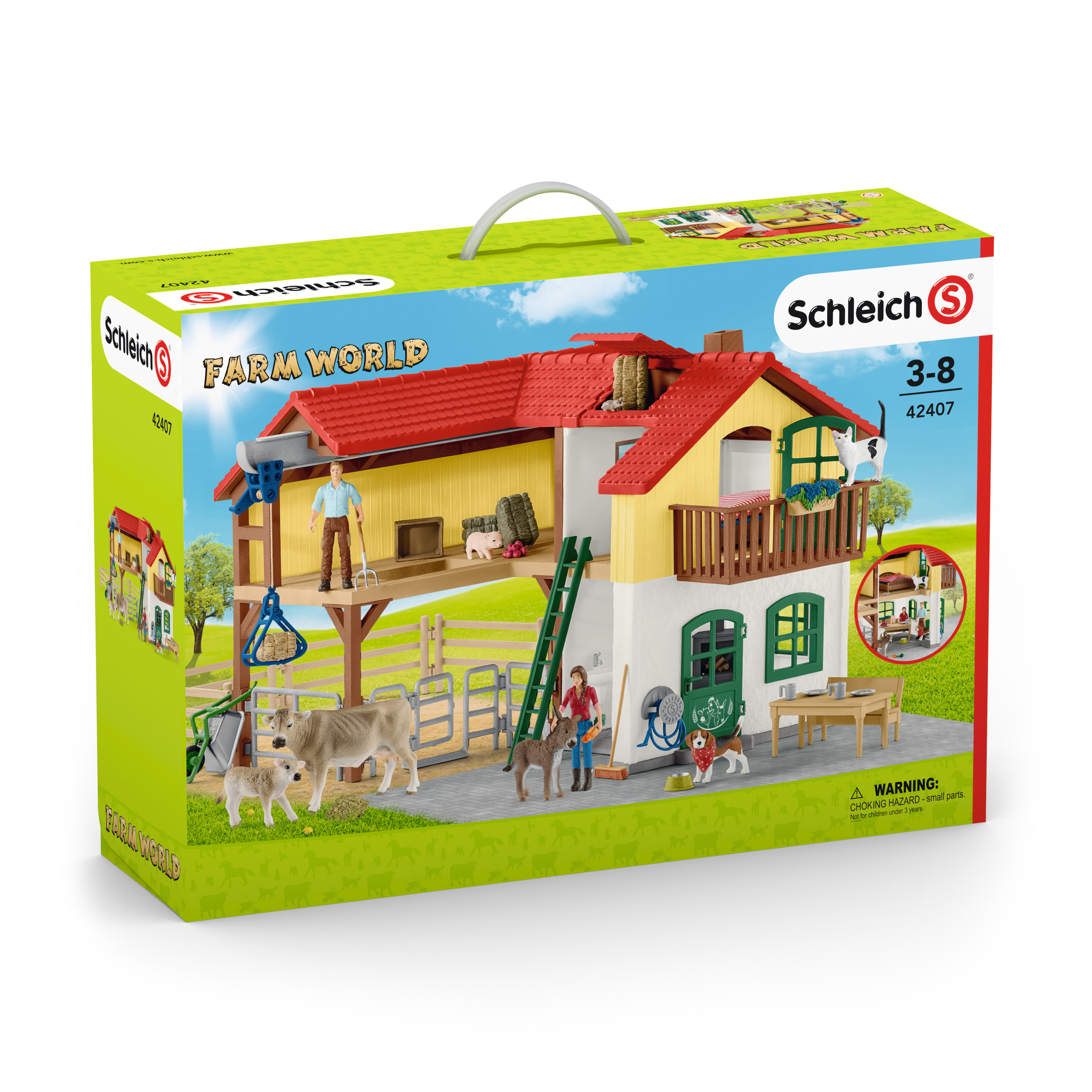 SCHLEICH Bauernhaus mit Stall und Tieren Bauernhaus Mehrfarbig
