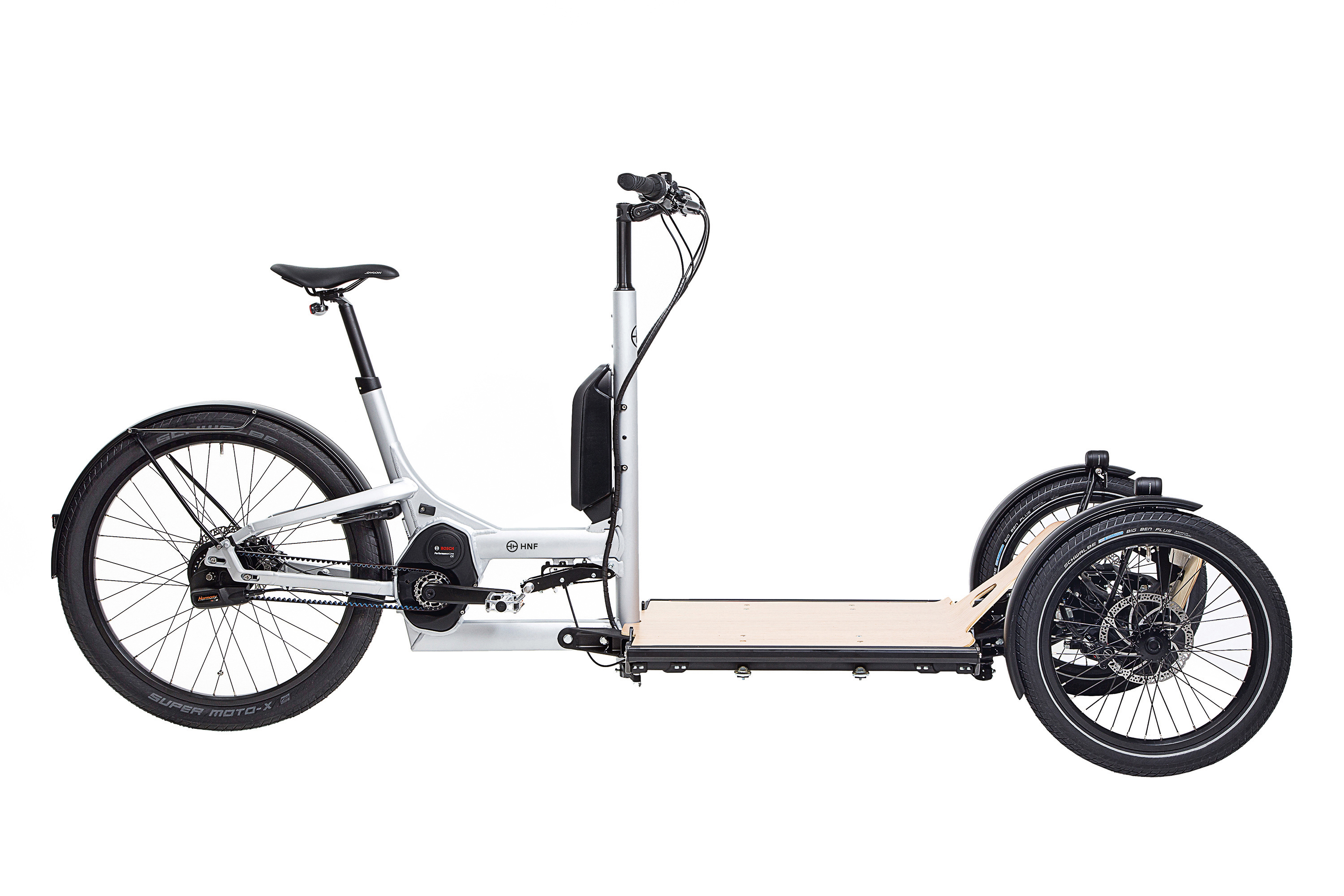 HNF-NICOLAI CD1 CARGO 18M Lastenrad (Laufradgröße: 27,5 Zoll, Unisex-Rad, 500 Wh, Silber)