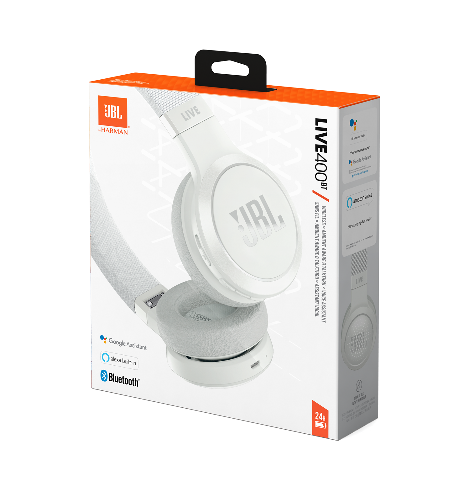 JBL LIVE 400 BT WIT On-ear Headset met Ruisonderdrukking Wit