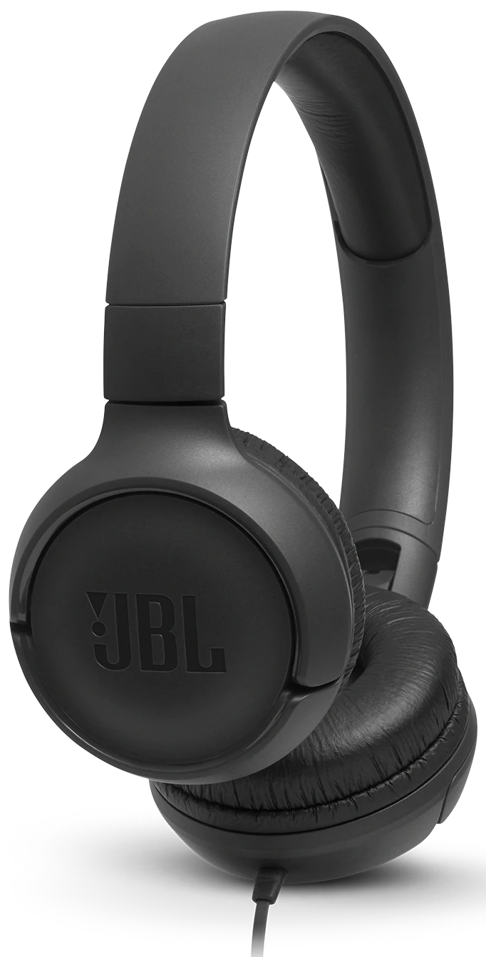 Zwarte JBL koptelefoon. Over-ear design, zwarte oorschelpen en hoofdband.