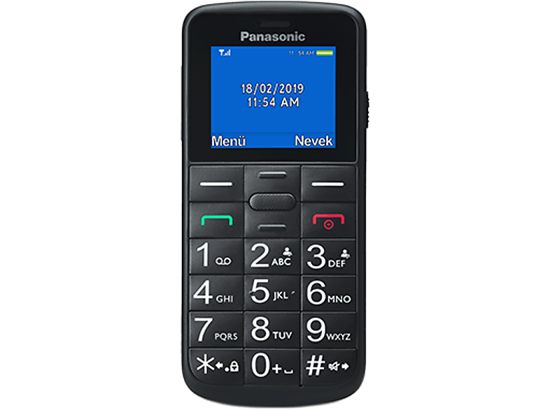 PANASONIC KX-TU110EXB SingelSIM fekete nyomógombos kártyafüggetlen mobiltelefon