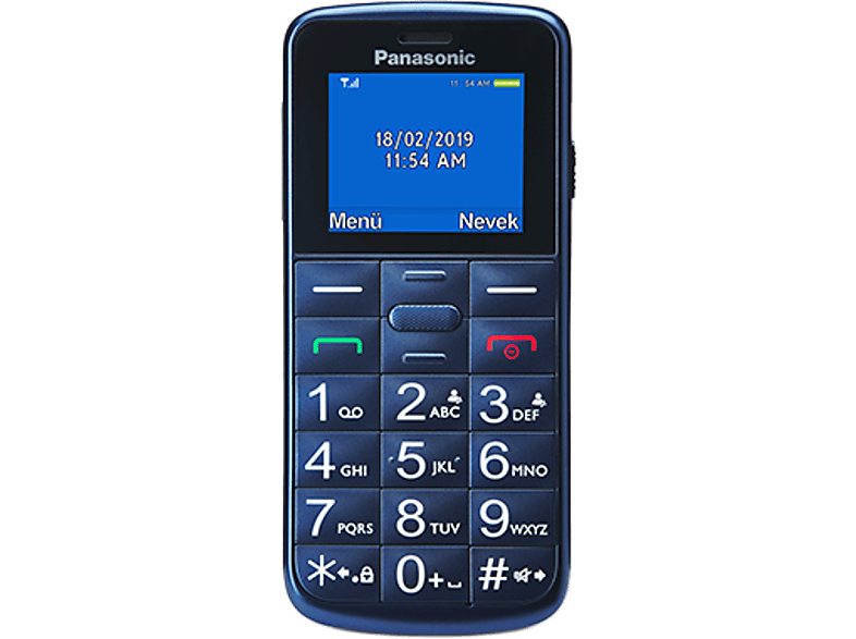 PANASONIC KX-TU110EXC SingelSIM kék nyomógombos kártyafüggetlen mobiltelefon