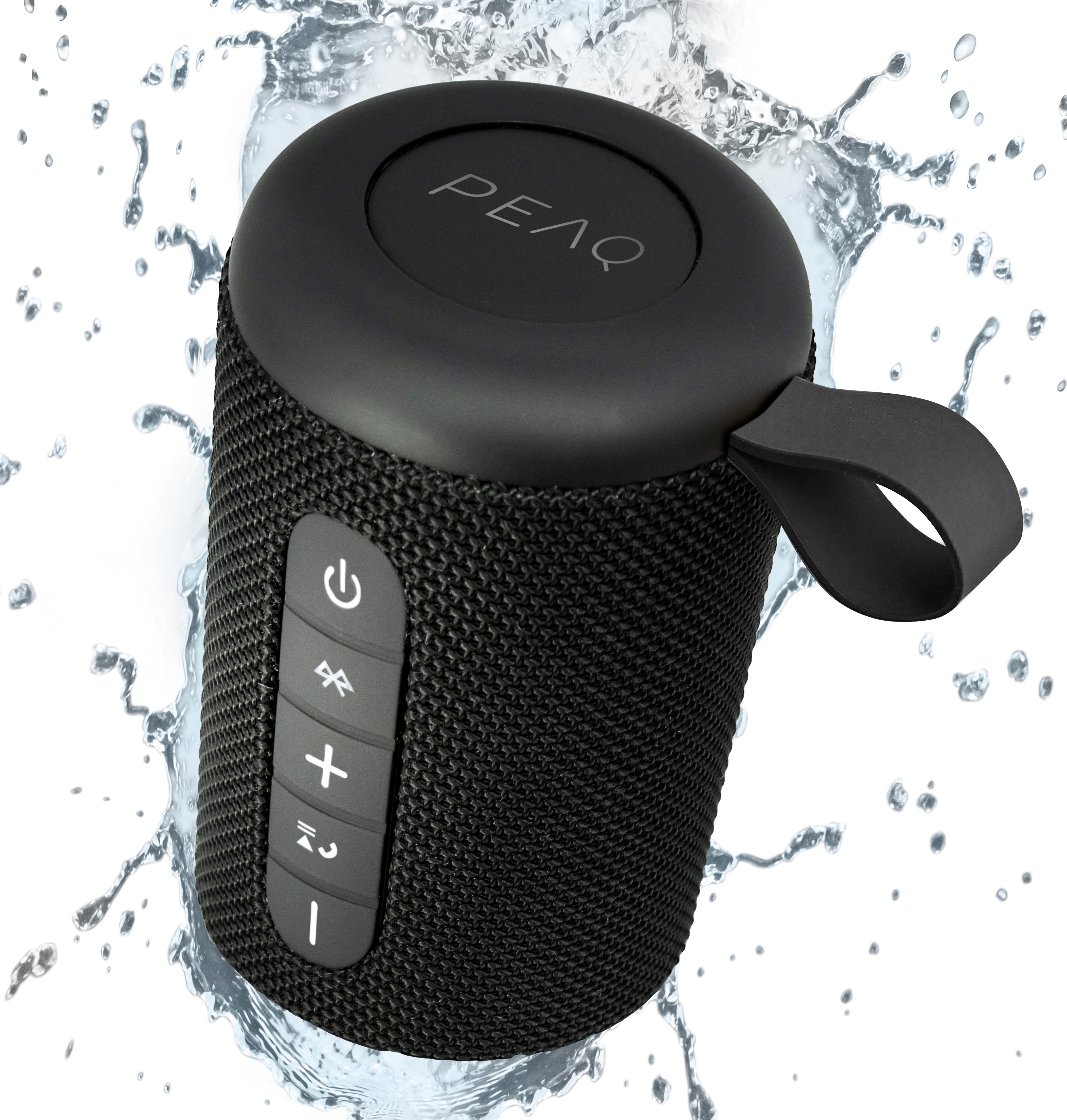 PEAQ PPA 201 BT-B Bluetooth Lautsprecher, Schwarz, Wasserfest