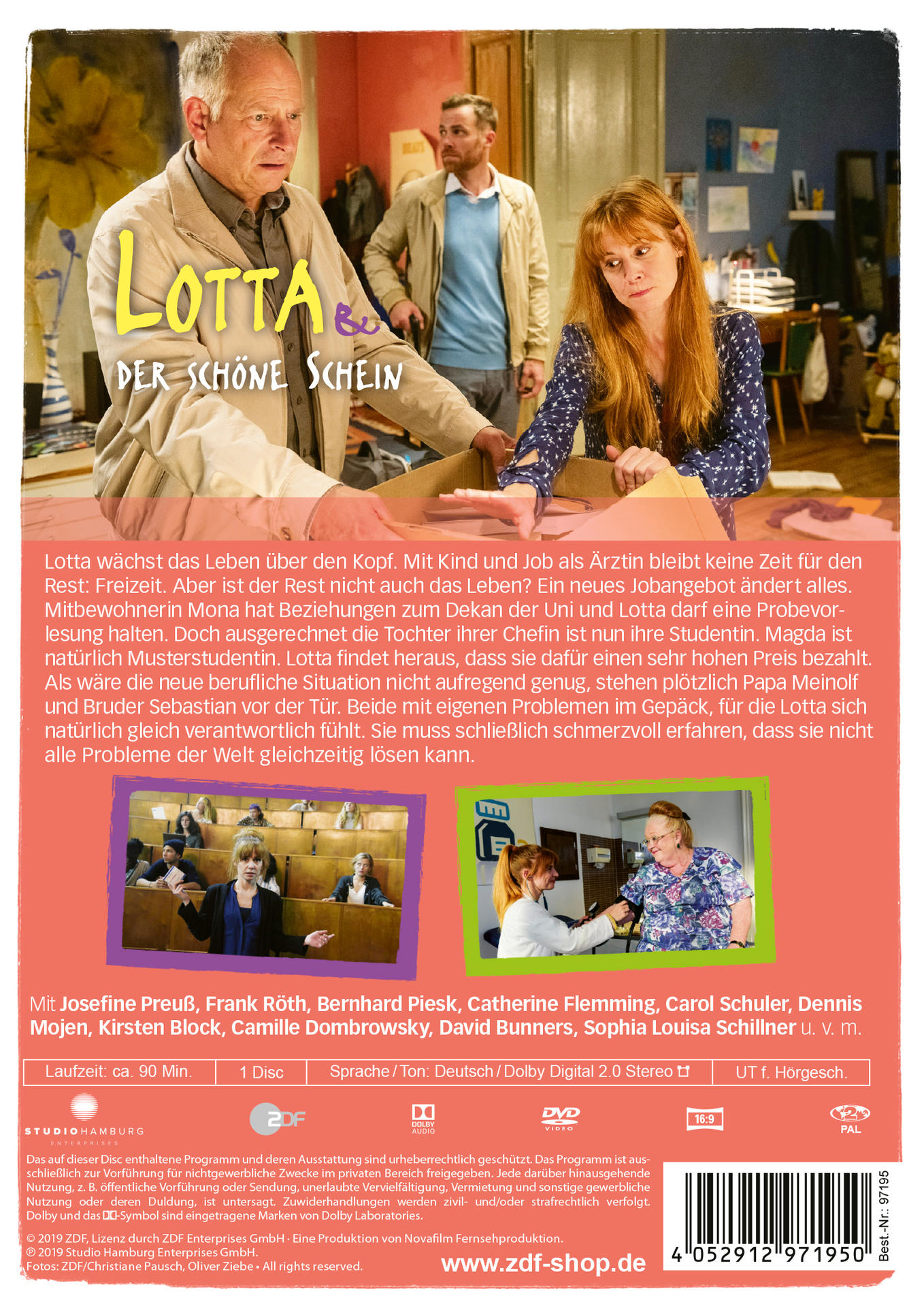DVD-Cover: Eine Gruppe von Personen mit Text und Bildern. Der Titel lautet 'Lotta bei'.