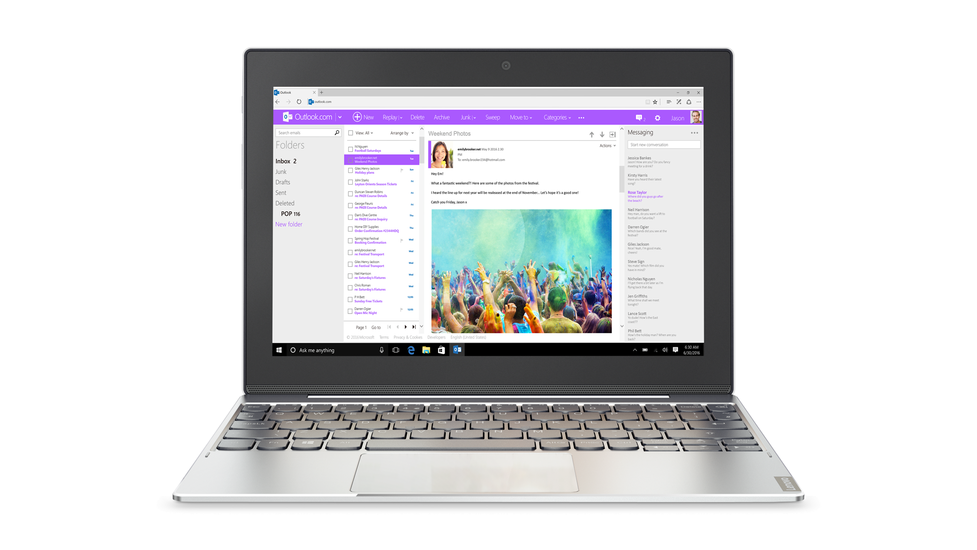 LENOVO MIIX 320-10ICR, Convertible, 32 GB, 10,1 Zoll, Snow White