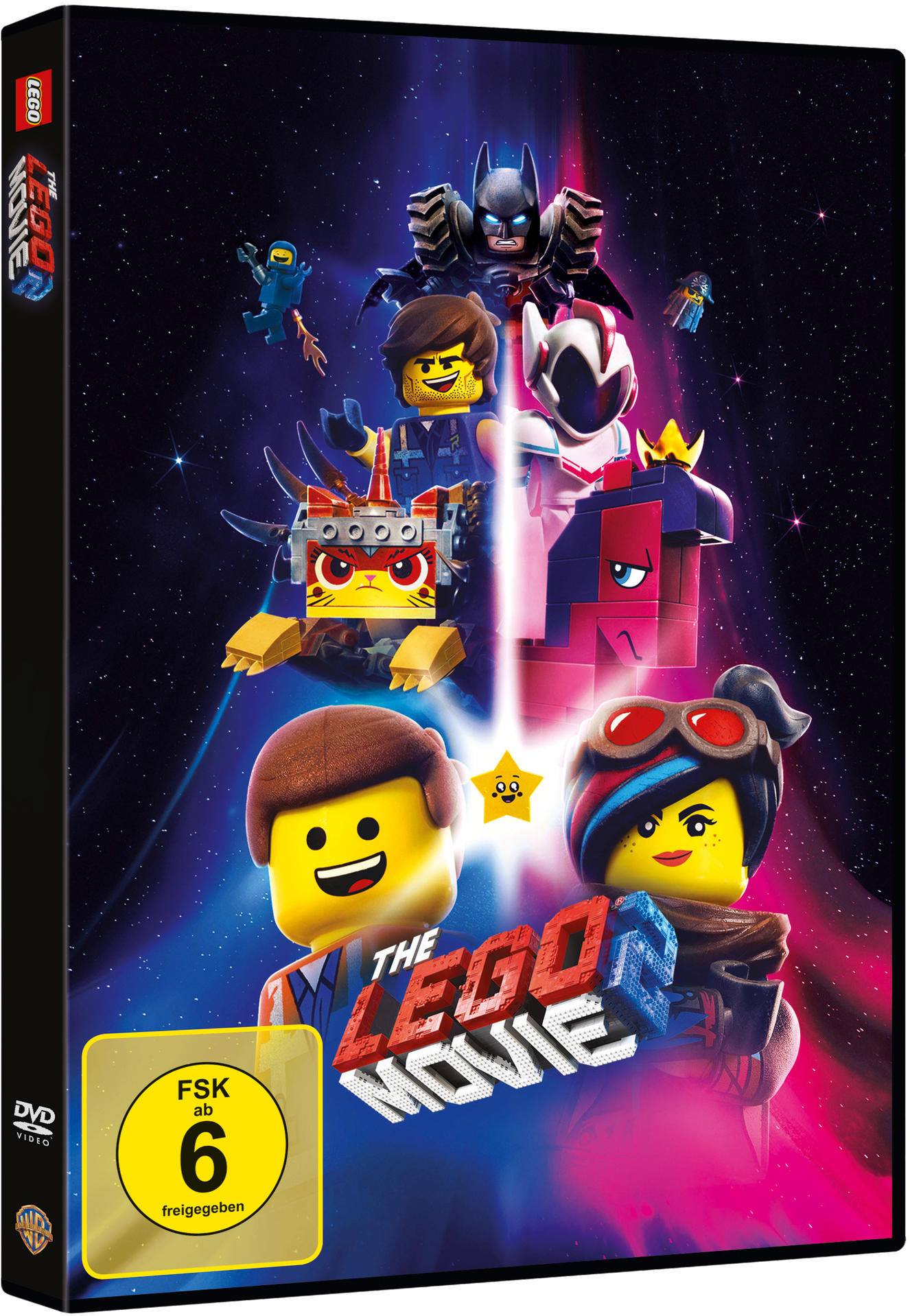 Das LEGO Movie DVD-Cover mit mehreren LEGO-Charakteren und dem DVD-Logo.