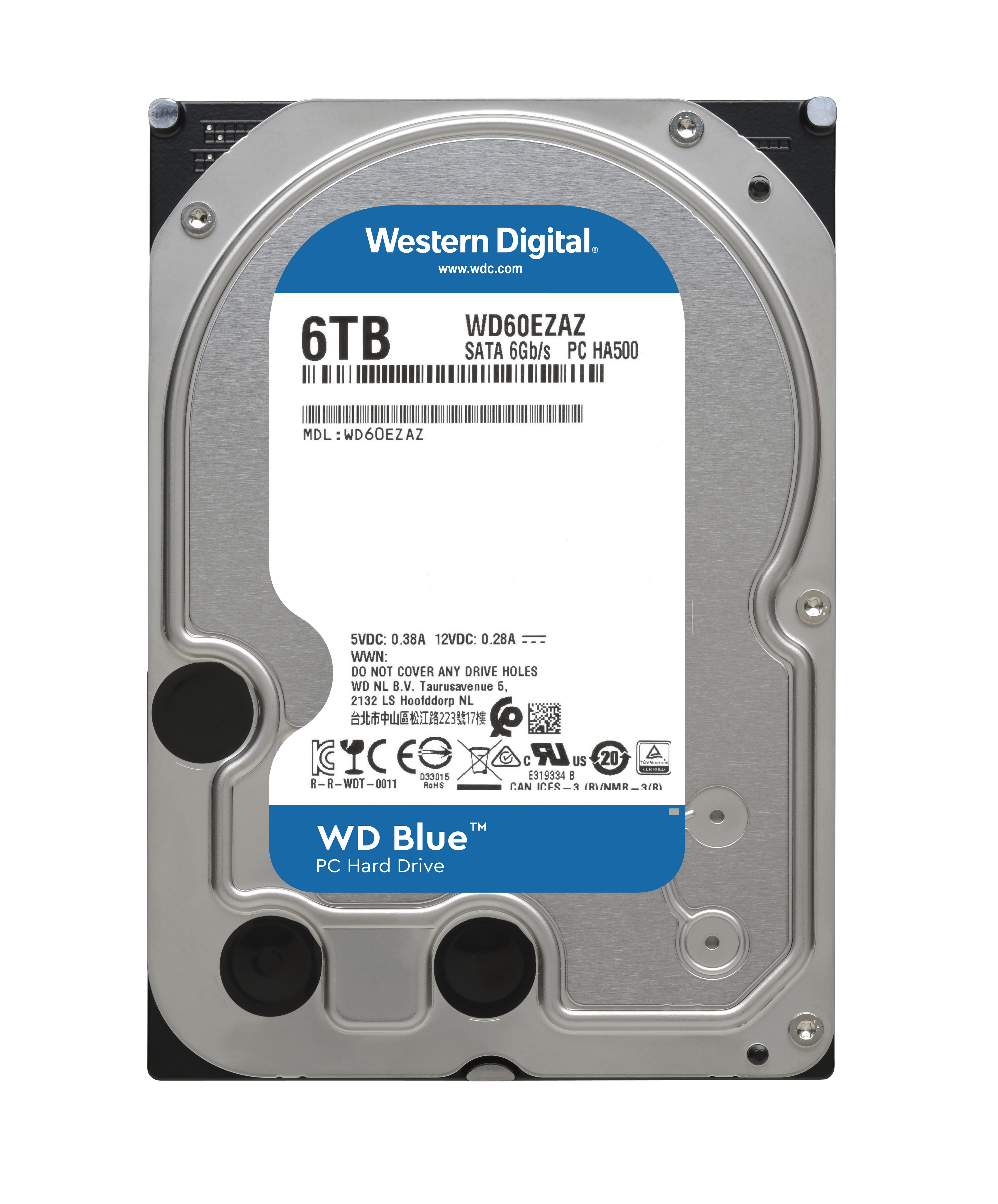 WD Blue™ Festplatte, 6 TB HDD, Interner Speicher SATA 6 Gbps, 3,5 Zoll, intern