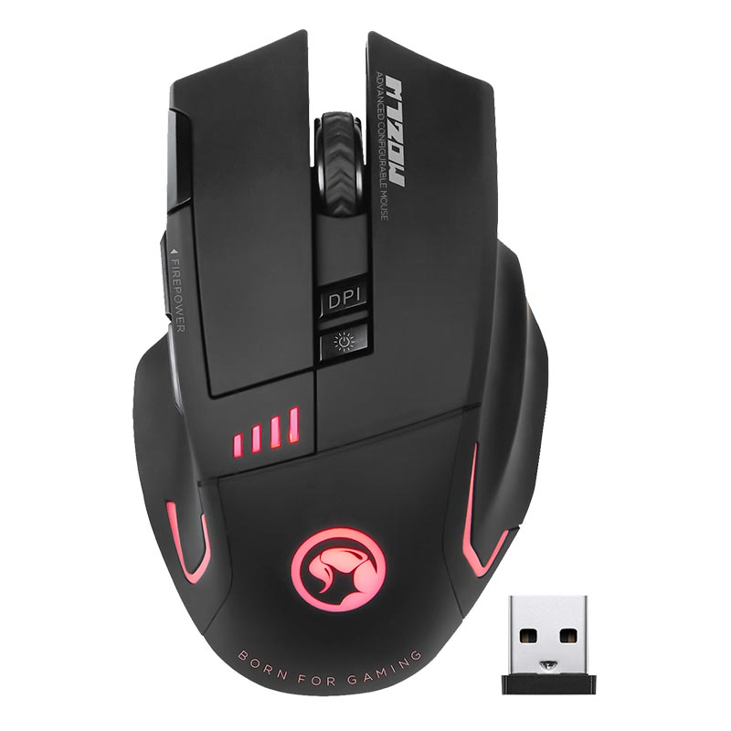 Ratón gaming - Scorpion MA-M720W, 4800 DPI,  Inalámbrico, Retroiluminado, negro