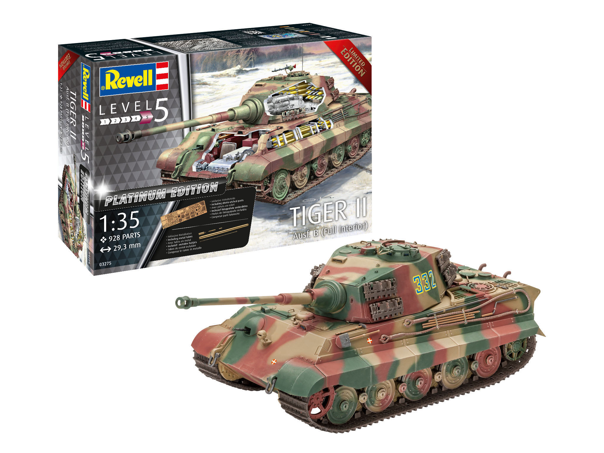 REVELL Tiger II Modellbausatz, Mehrfarbig