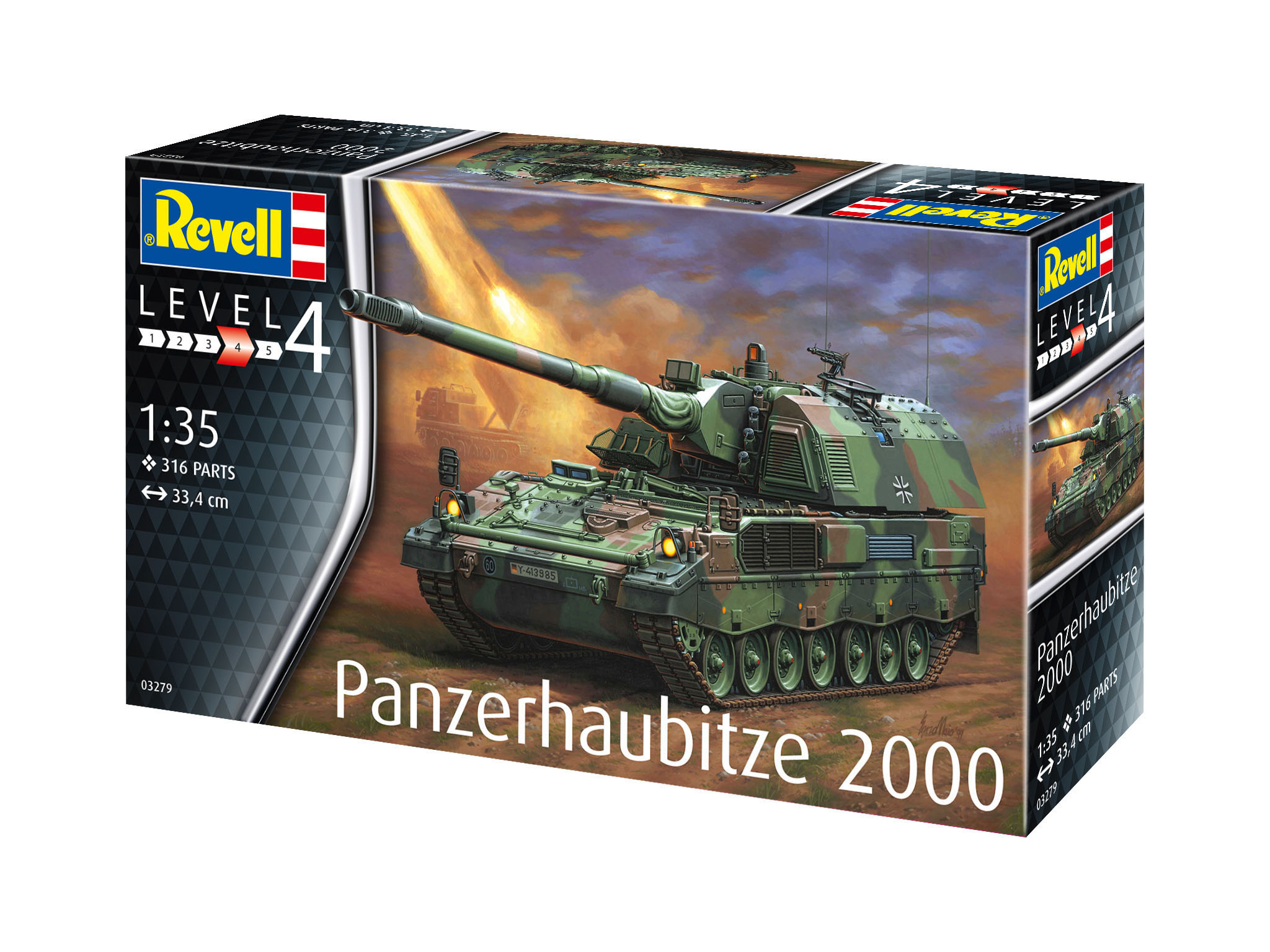 2000 REVELL Mehrfarbig Bausatz, Panzerhaubitze