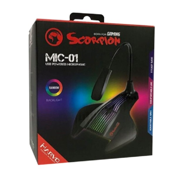 Micrófono - Scorpion MA-MIC01, Gaming, USB, RGB