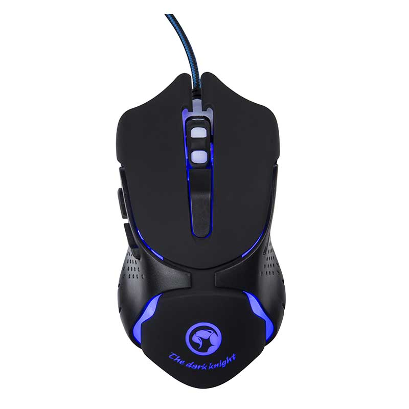 Pack Ratón gaming + Alfombrilla - Scorpion MA-M309+G7, 2400 DPI, Luz led, negro