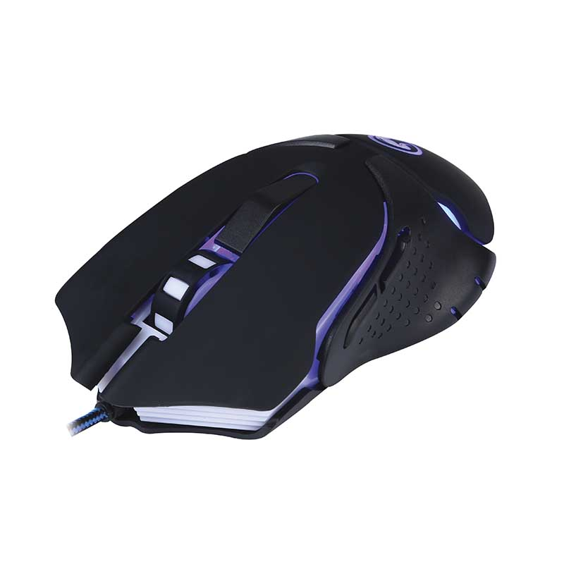 Pack Ratón gaming + Alfombrilla - Scorpion MA-M309+G7, 2400 DPI, Luz led, negro