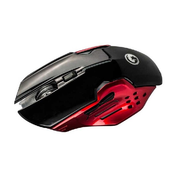 Pack Ratón gaming + Alfombrilla - Scorpion MA-M416+G1, 2400 DPI, Luz led, negro/rojo