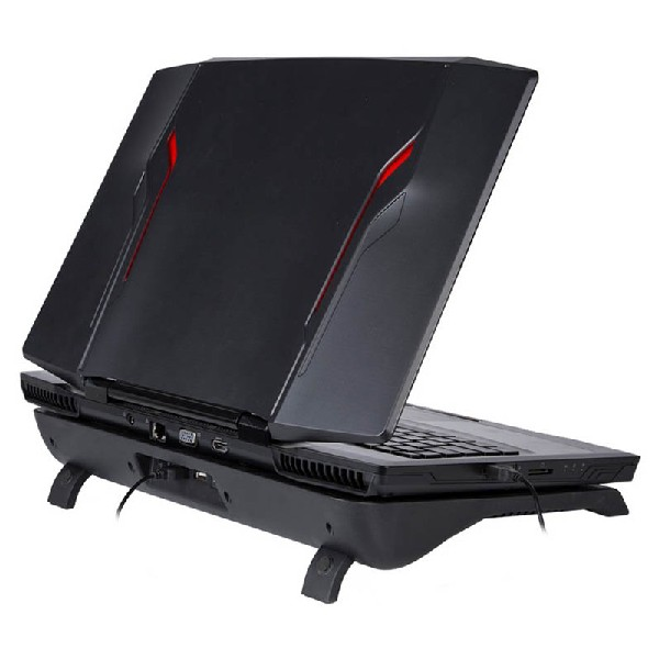 Soporte Refrigeración - Scorpion MA-FN33 BL, 17'', 5 ventiladores, Led, Negro/Azul
