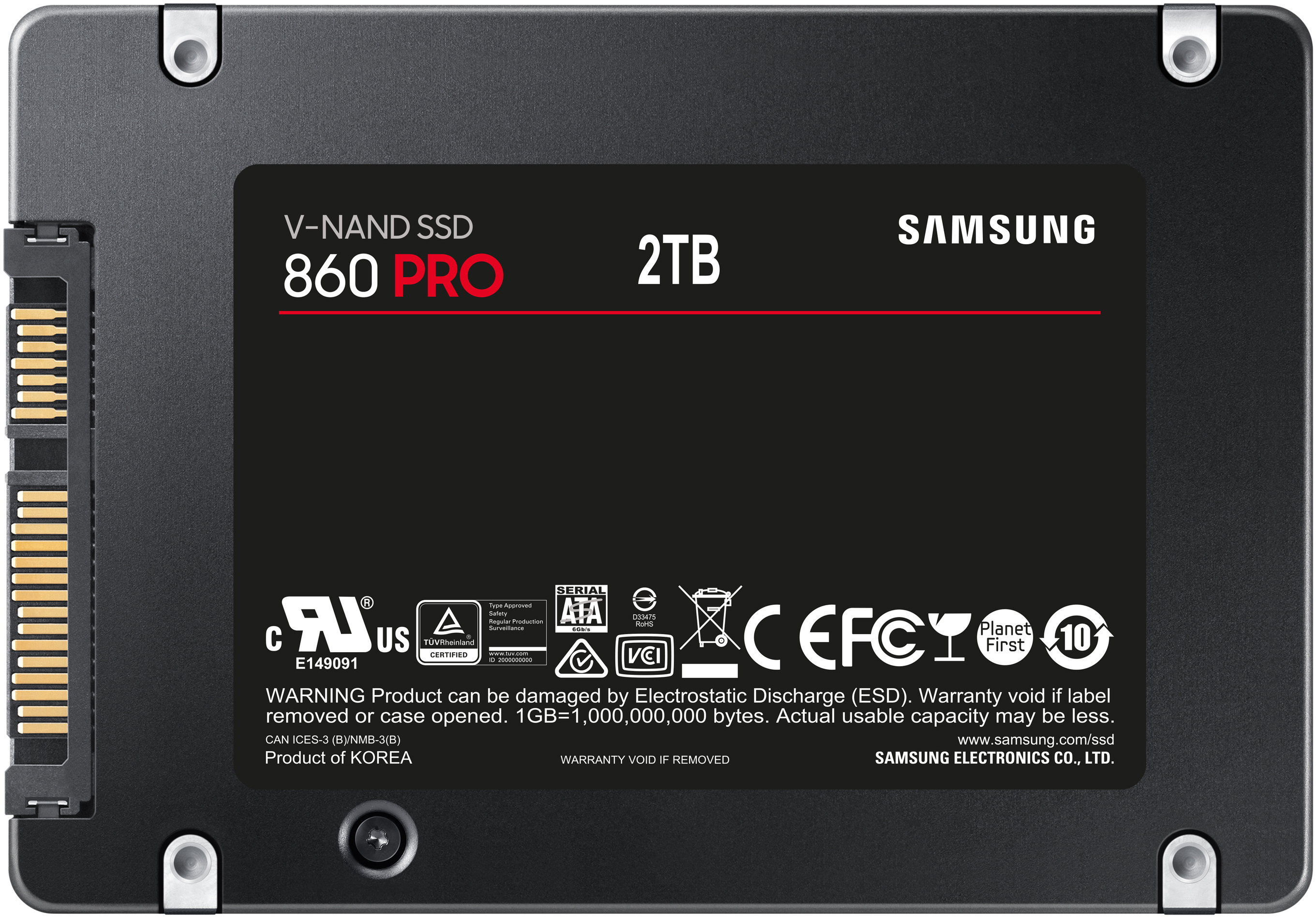 SAMSUNG 860 PRO Festplatte Retail, 2 TB SSD SATA 6 Gbps, 2,5 Zoll, intern