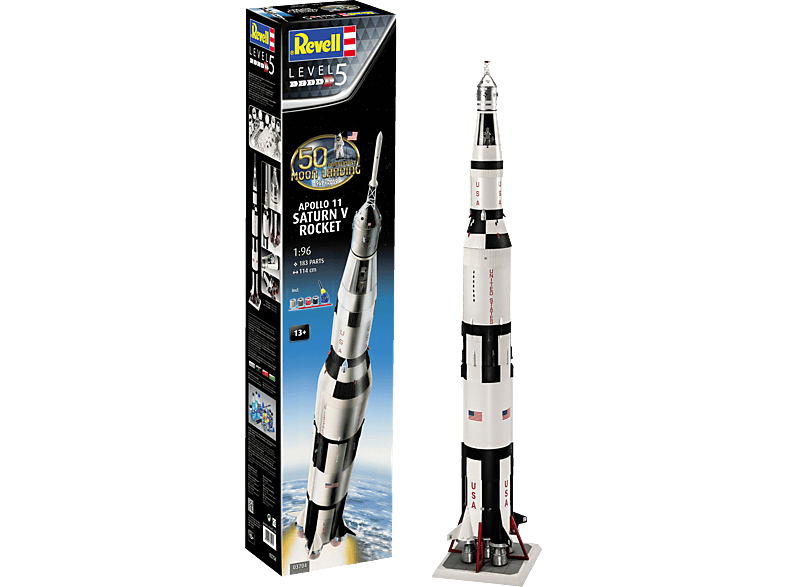 REVELL Apollo 11 Saturn V Rakete Bausatz, Mehrfarbig Bausatz