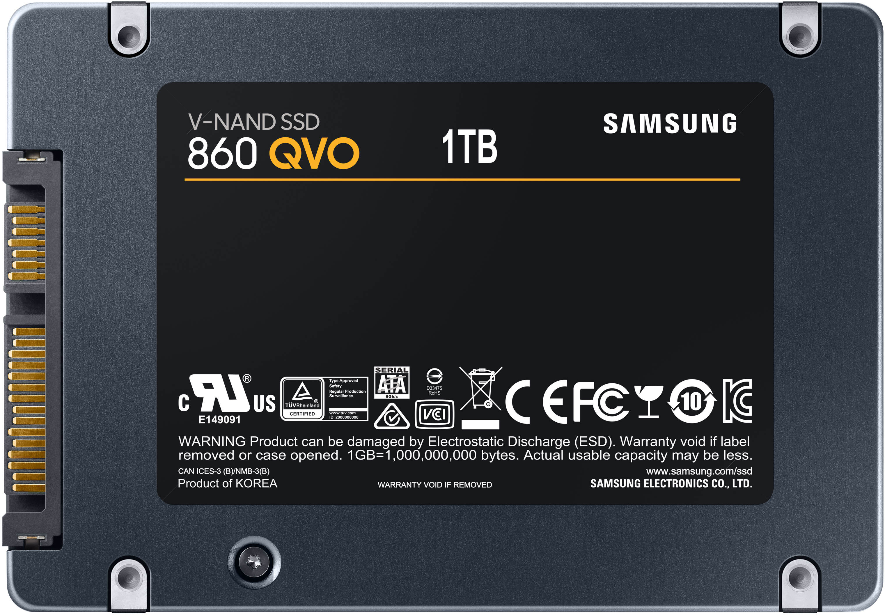 SAMSUNG 860 QVO Festplatte, 1 TB SSD SATA 6 Gbps, 2,5 Zoll, intern