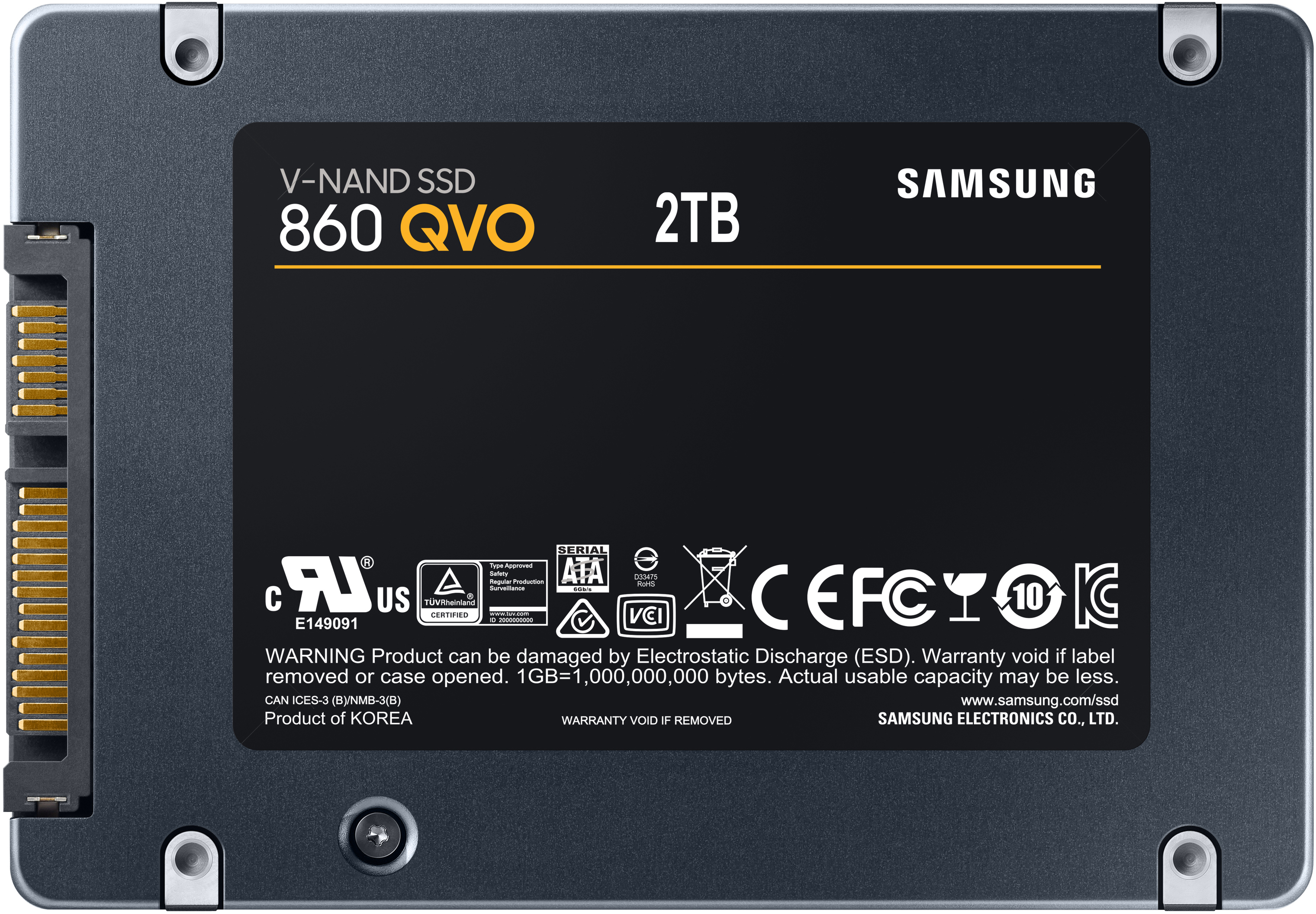 SAMSUNG 860 QVO Festplatte, 2 TB SSD SATA 3 Gbps, 2,5 Zoll, intern