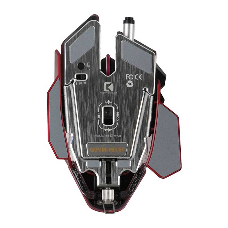 Ratón gaming - Scorpion MA-G980 RD, 6000 DPI, Botones macro, RGB, Rojo